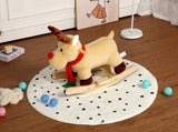 Kids Ride-On Rocking Horse Toy with Lullaby Song,Moose Rocking Toy with Hand Puppets and Safety Belt 43804255