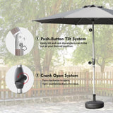 10FT Patio Umbrella, Outdoor Table Umbrella with Push Button Tilt and Crank, UV Protection W1859P195943