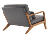 Oak Armrest Oak Upholstered Single Lounge Chair Indoor Lounge Chair Dark Grey 17272557