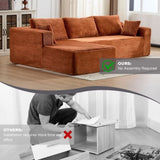 Compression Sectional Couch with Comfy Chaise, Boneless L Shape Sofa with Deep Seat, Minimalist 07440371
