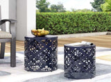 Metal S/2 end table 73604.00NBLU