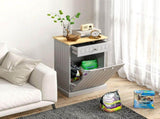 Kitchen Tilt Out Trash Bin Cabinet Free Standing Recycling Cabinet Trash Can Holder With Drawer, 23277241