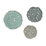 Textured Feather 3-piece Metal Disc Wall Decor Set B03597680