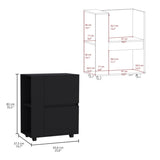 Glasgow Bar Cart Two Pull-Down Door Cabinets and Two Open Shelves B070P173175