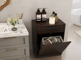 10-Gallon Woodgrain Tilt-Out Trash Can Cabinet Wooden Garbage Recycling Cabinet with Wave-Textured 46943397