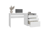 Kenai 3 Drawers Computer Desk, One Shelf, White B097P474290