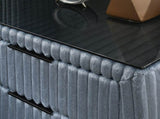 Mavela Wide Wale Corduroy Upholstery Nightstand, Blue T2574P243652