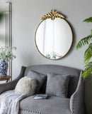 36" x 41" Large Round Wall Mirror with Gold Metal Frame, Circle Accent Mirror for Living Room W2078135194