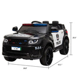 ZNTS 12V Kids Police Ride On Car Electric Cars 2.4G Remote Control, LED Flashing Light, Music & Horn. 80051466