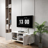Modern TV Stand with Wave-Design Doors, Open Shelf & Adjustable Shelf - Stylish and Functional for W3151P288928