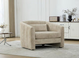 31.3"W Tufted Pumpkin-Shape Accent Chair,Comfy Upholstered Reading Chair,Chenille Armchair for W3189P538192