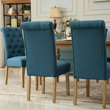Habit Solid Wood Tufted Parsons Dining Chair, Set of 2, Blue T2574P164541