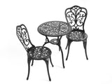 Best Choice Products 3-Piece Outdoor Rust-Resistant Cast Aluminum Patio Bistro Set Black W640P250968