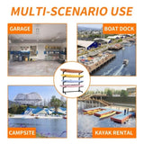 80''H Freestanding Kayak Storage Rack Holds 4 Kayaks, Heavy-Duty Adjustable Stand with Lockable T2398P305831