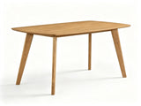 47 Inch Solid Rubber Wood Dining Table, Mid-Century Modern Kitchen Table with Rounded Edge, 4-Person 40272168