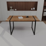 59" MDF natural wood table and modern chair set of 4 pieces, medieval wooden kitchen 48600854