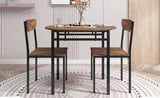 TOPMAX Modern 3-Piece Round Dining Table Set with Drop Leaf and 2 Chairs for Small Places,Black WF290234AAB