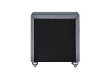 1pc Glam 3-Drawer Nightstand Velvet Tufted Drawer Front Jewelry Tray Faux Crystal Drawer Knobs B011P228567
