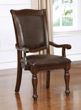 Glorious Classic Traditional Dining Cherry Solid wood Leatherette Cushion Seat Set of 2pc Arm B011115495