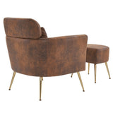 Half Disassembled Single Chair With Gold Feet And Pedals Bronzing Cloth Indoor Leisure Chair Orange 21962356