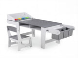 Kids Art Table & Chair Set with Replaceable Paper Roll, Large Storage Toddler Activity Desk 49561871