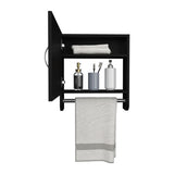 BOTIQ 19.7" H x 17.7" W Mirror Medicine Cabinet with Towel Rack White, One door with Two interior B200P240243