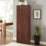 Tall Storage Cabinet with 8 Doors and 4 Shelves, Wall Storage Cabinet for Living Room, Kitchen, W1693111252
