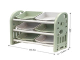 Kids Toy Organizer with 6 Bins, Multi-functional Nursery Organizer Kids Furniture Set Toy 70170864