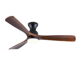 Hot sales 52 Inch Modern Black Fans With Lights, 3 Color Dimmable LED, 3 Solide Wood Blades W2991P338636