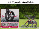 Matinal Foldable Rollator Walkers with Seat for Seniors, 350 lb Capacity, 8'' Big Wheels, 6-Position W3952P384248