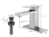 Bathroom Faucet Single Hole, Single Handle Stainless Steel Faucet for Bathroom Sink with Deckplate W1224P195900