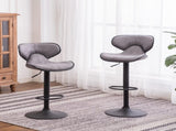 Masaccio Weathered Upholstery Airlift Adjustable Swivel Barstool with Chrome Base, Set of 2, Grey T2574P165092