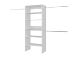 Hollis Modular Closet System with Open Shelves, Dual Hanging Rods and Vertical Storage Design, White B097P474320