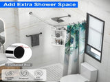 Curved Shower Rod L - Shaped Stainless Steel, Adjustable Stretchable Shower Curtain Rod for 30133873