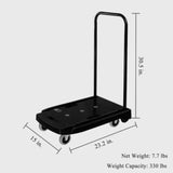 ZNTS Capacity Black Plastic Steel Body Foldable Platform Trolley Push Hand Cart Black-1pc W2181P229025