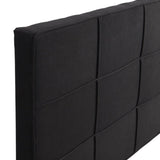 King Size Upholstered Platform Bed Frame with Linen Fabric Headboard, No Box Spring Needed, Wood W311107471