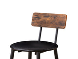 Bar Table Set with 2 Bar stools PU Soft seat with backrest, Rustic Brown, 43.31'' L x 15.75'' W x 38669440