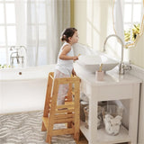 Bamboo Kids Step Stool - Frees Parents Hands Dishes), Teaches Independence 12881608