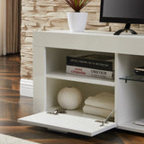 White morden TV Stand with LED Lights,high glossy front TV Cabinet,can be assembled in Lounge Room, 15515530