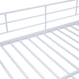 Twin Over Twin Metal Bunk Bed with Lateral Storage Ladder and Wardrobe, White MF315578AAK