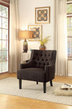 Modern Traditional Accent Chair Button Tufted Chocolate-hued Textured Fabric Upholstery Solid Wood B011P182652