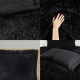 Full/Queen Shaggy Long Fur Comforter Mini Set B03595934