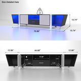 TV Console with Large Storage Cabinets, Biplane Shape Design LED TV Stand with Remote Control, W1701P164320