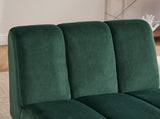 24.4" Wide Modern Upholstered Armless Chair with Black Metal Legs, Velvet Accent Chair for Living W3098P308778