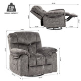 ZNTS Swivel and Rocking Recliner Chair with Massage and Heating Bonded Leather Sofa W1403P172912