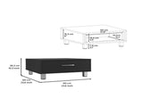 Coffee Table, One Drawer, Four Legs, Black B097132903