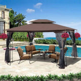 13x10 Outdoor Patio Gazebo Canopy Tent With Ventilated Double Roof And Mosquito net W41942173