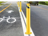 ZNTS Safety Bollard Post, 42 Inch Height Steel Bollards, 3 Inch Diameter Parking Bollard, Yellow Powder 85180369