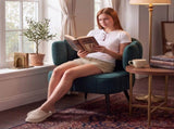 Decorative armchair with a spring seat cushion and slipcover, Chenille living room tub chair, W5188P462020