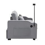 Modern Velvet Loveseat Futon Sofa Couch w/Pullout Bed,Small Love Seat Lounge Sofa with adjustable W2297P224268